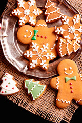 Beautiful Christmas background with cookies and candy