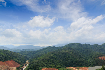 Fototapeta na wymiar Area hills forests nature with sky ,cloud