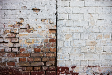 Old whitewashed brick walls