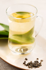 Cup with green tea