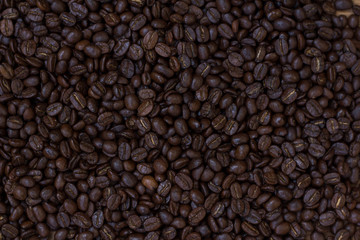 Close-up of coffee beans background.