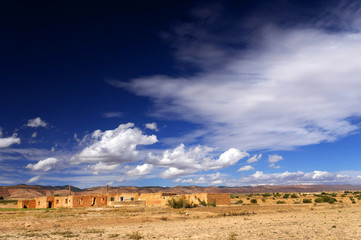 Moroccan kasbah in Draa Valley, Africa