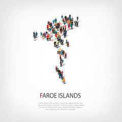 people map country Faroe Islands vector