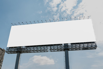 Billboards empty  on the steel structure with sky background