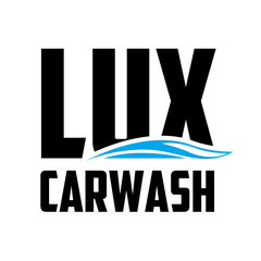Logo carwash with blue wave