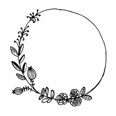 Vector vintage floral wreathes. Floral frame