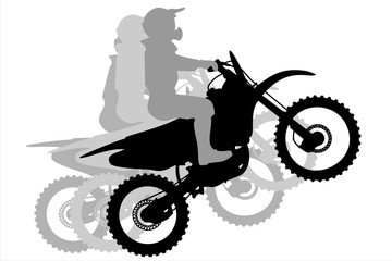 Naklejka premium Motocross Race silhouette illustration