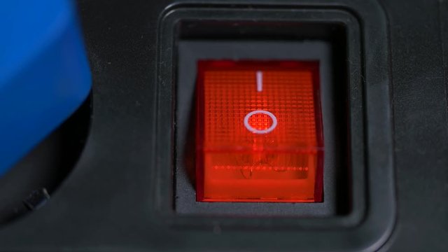Power buttons and lights switch off and on. Super close up macro.