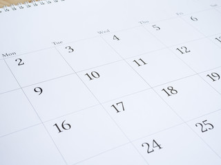 Number of white calendar desk 3