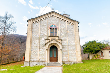 Fototapeta na wymiar Sant Ambrogio church of Arcumeggia in province of Varese, Italy