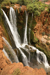 Obraz premium Ouzoud Waterfalls located in the Grand Atlas village of Tanaghmeilt, in the Azilal province in Morocco, Africa