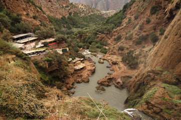 Ouzoud Waterfalls located in the Grand Atlas village of Tanaghmeilt, in the Azilal province in Morocco, Africa