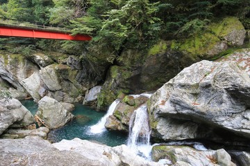 愛媛県　八釜渓谷　八釜の甌穴群