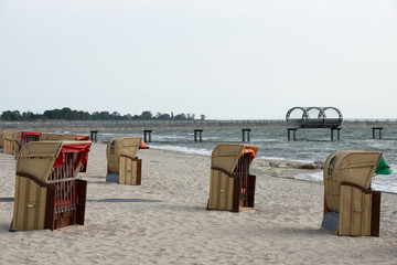 Strand und Seebr&uuml;cke im Ostseebad Kellenhusen, Schleswig-Holstein