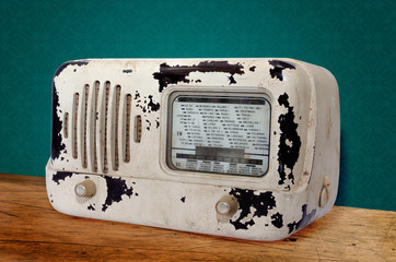 Old radio on the table