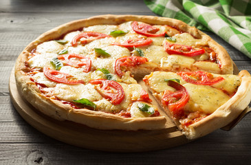 italian pizza at wood