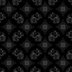 Fire Rooster 2017, China New year, seamless pattern