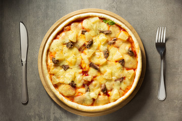 italian pizza at table surface