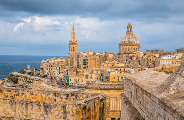Fototapeta na wymiar Nice panoramic view of Valleta in Malta