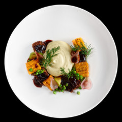 Pulled pork with grilled vegetables