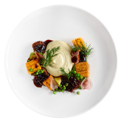 Pulled pork with grilled vegetables