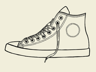 Sport shoes sketch - 129190556