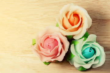 Artificial roses made from flour,vintage tone
