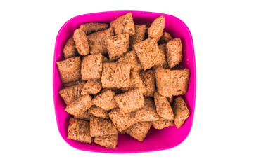 dry cereal for breakfast, isolated on white