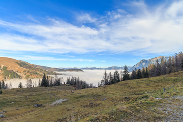 At Moutain Seekar at Achensee, Achenkirch, Austria on a sunny autumn day