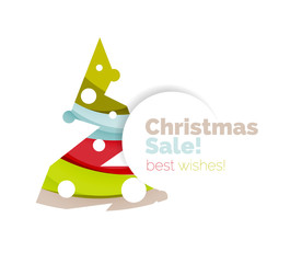 Christmas and New Year geometric banner with text