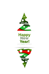 Christmas and New Year geometric banner with text