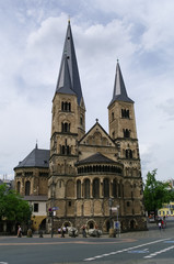 Fototapeta na wymiar Medieval church The Bonn Minster, one of Germany's oldest churches. Bonn, Germany