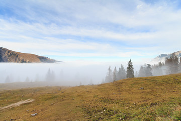 At Moutain Seekar at Achensee, Achenkirch, Austria on a sunny autumn day