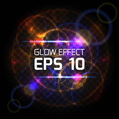 Bright abstract background for any effects on the Christmas and New Year. Colorful background with light effects on a dark background transparent