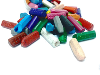 Candle light colors, crayons, scrap waste