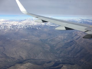 Amazing aerial view of Atacama desert from an airplane