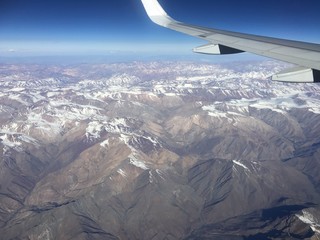 Amazing aerial view of Atacama desert from an airplane