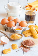 Ingredients for italian  tiramisù cake