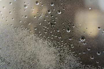 Frozen window in winter