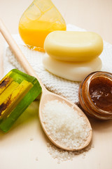 Set for care of skin body, bath accessories