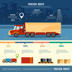 Cargo delivery infographic, cargo service. Shipping warehouse.