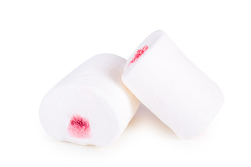 Marshmallows isolated on white background.