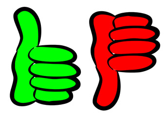 Abstrakte Daumen hoch und runter