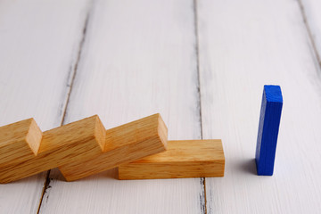 Wood block for business concept.