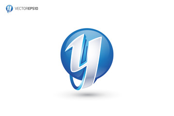 Abstract Letter Y Logo - 3D Sphere Logo