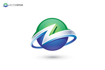 Abstract Letter Z Logo - 3D Sphere Logo - obrazy, fototapety, plakaty
