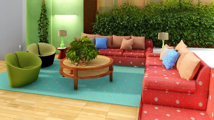 Cozy room 3d rendering