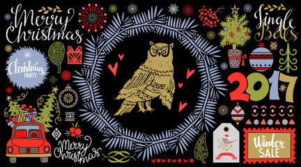 Christmas Holiday icons, mark