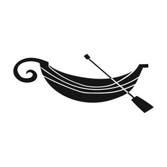 Italian gondola icon in black style isolated on white background. Italy country symbol stock vector illustration. © pandavector