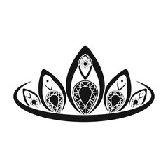 Diadem icon in black style isolated on white background. Jewelry and accessories symbol stock vector illustration. © pandavector